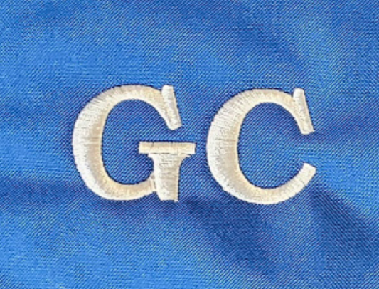 Embroidered Initials 60mm combined width