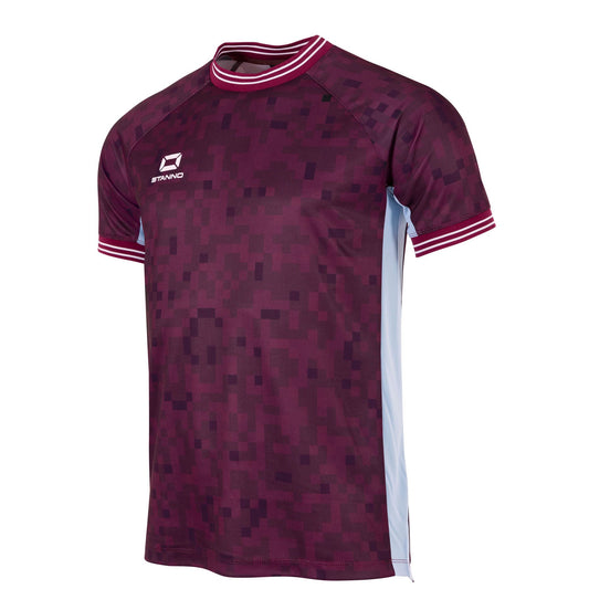 Stanno Pixel Shirt Maroon-Sky Blue
